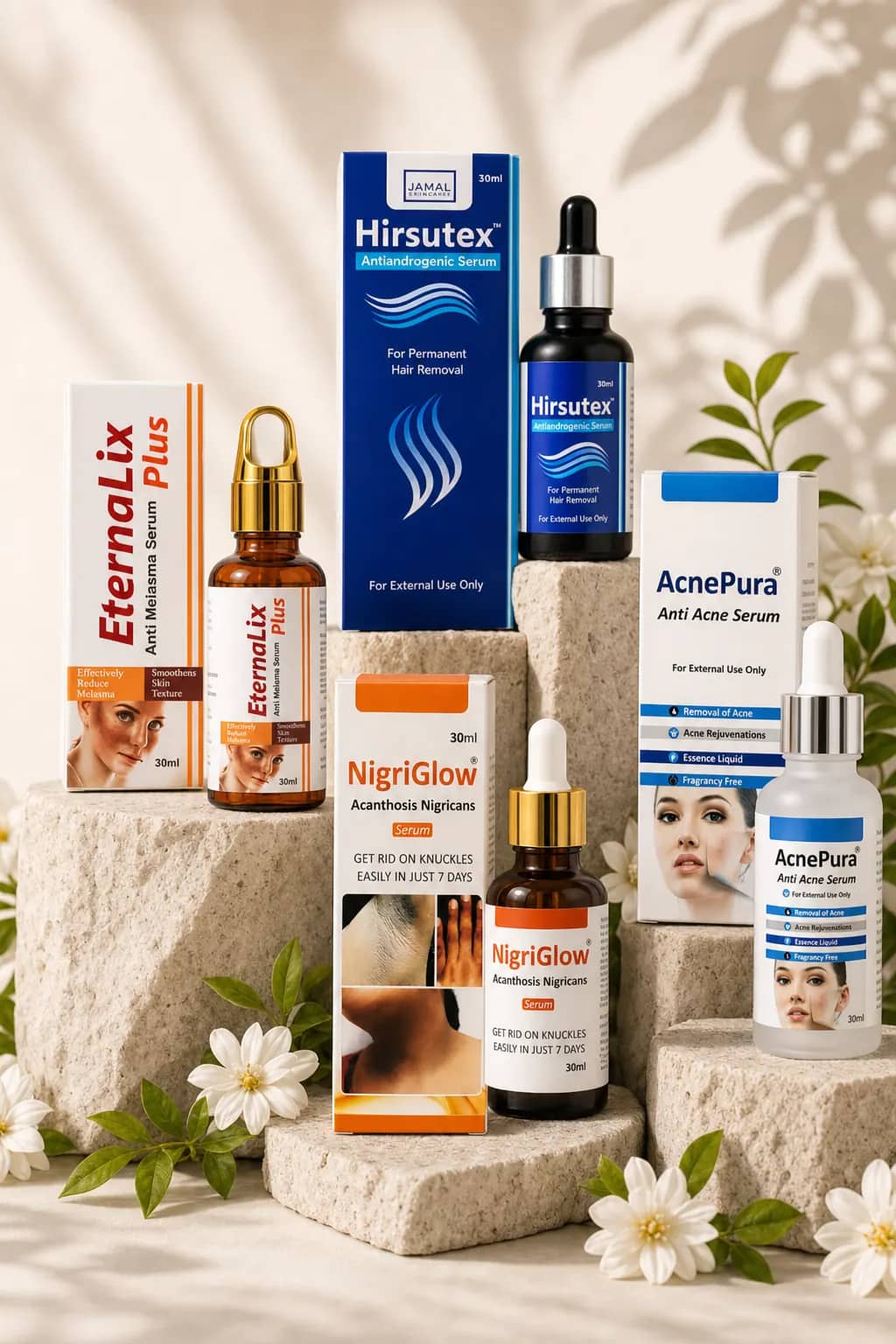 Jamal Emporium clinical botanical serums for clear, radiant skin