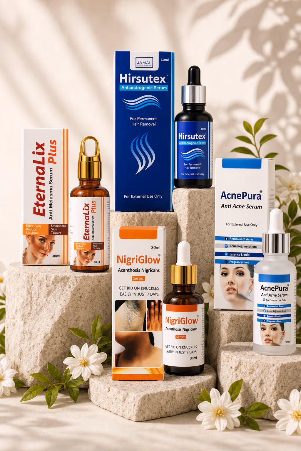 Jamal Emporium clinical botanical serums for clear, radiant skin
