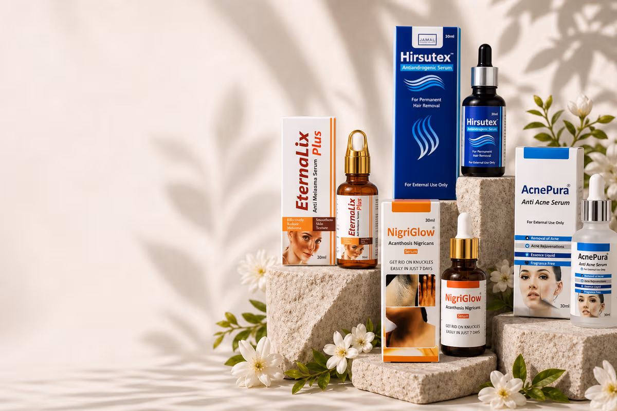 Jamal Emporium clinical botanical serums for clear, radiant skin